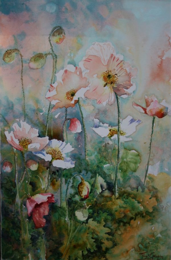 Poppy Magic WC on WC Canvas 20 x 30 inch (676x1024)sold