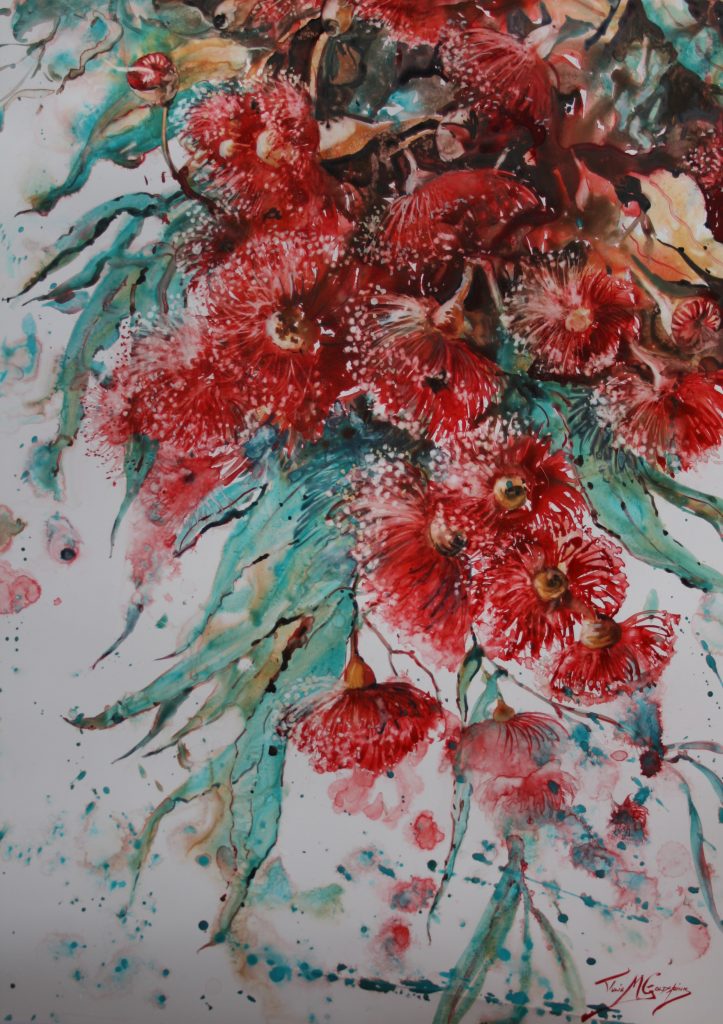 Red Beauty No 7 WC on Yupo